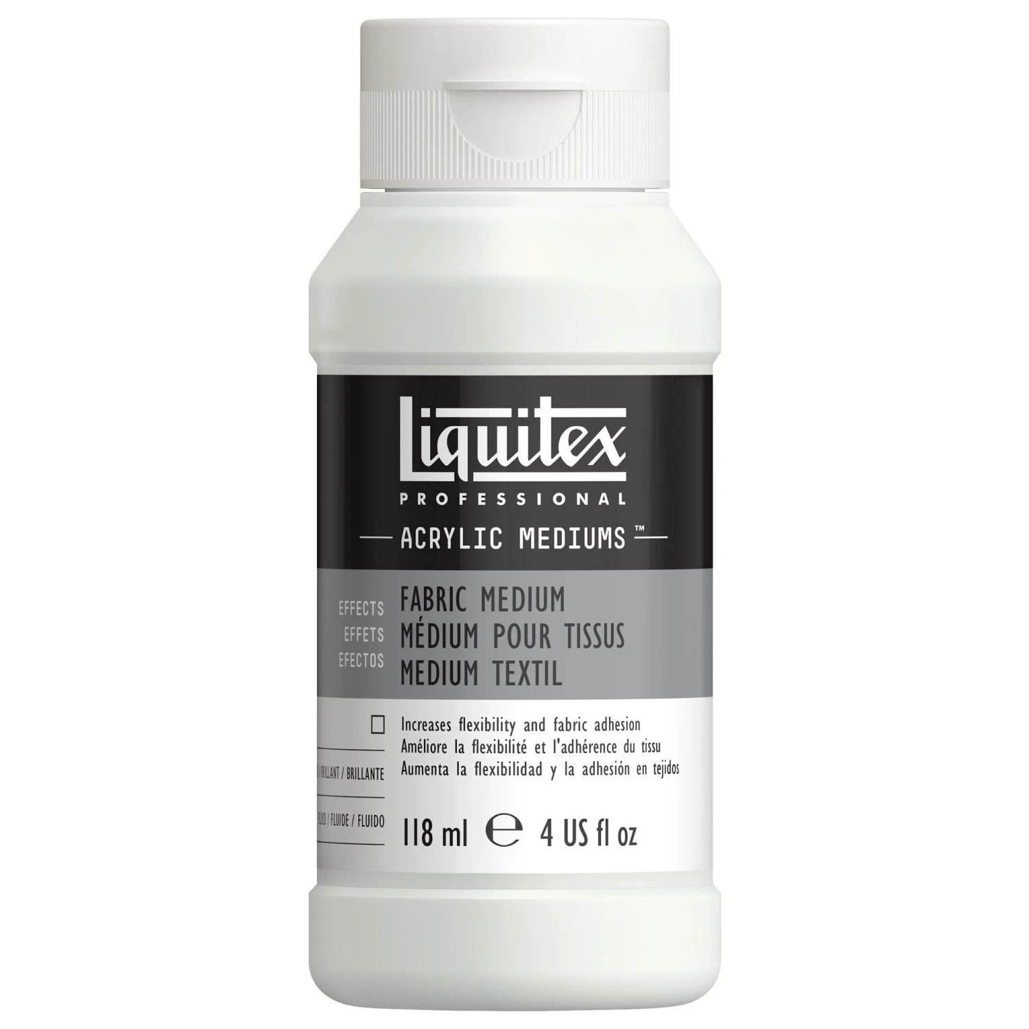 Liquitex Acrylic Mediums - Fabric Medium 118ml 1 Liquitex Acrylic Mediums - Fabric Medium 118ml