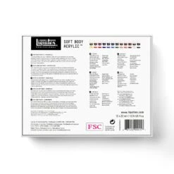 Liquitex Soft Body Acrylic Essentials Set - 12 X 22ml 7 Liquitex Soft Body Acrylic Essentials Set - 12 X 22ml -Painting Supplies Liquitex soft body acrylic set box closed