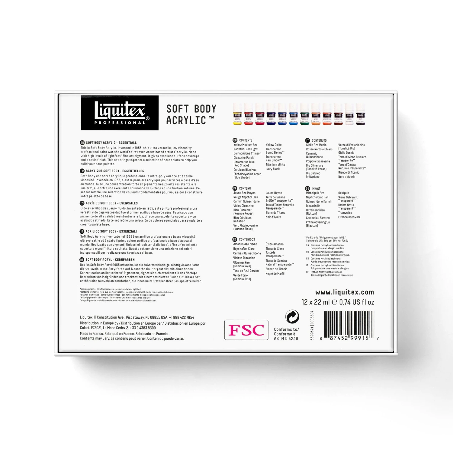 Liquitex Soft Body Acrylic Essentials Set - 12 X 22ml 4 Liquitex Soft Body Acrylic Essentials Set - 12 X 22ml - Image 4