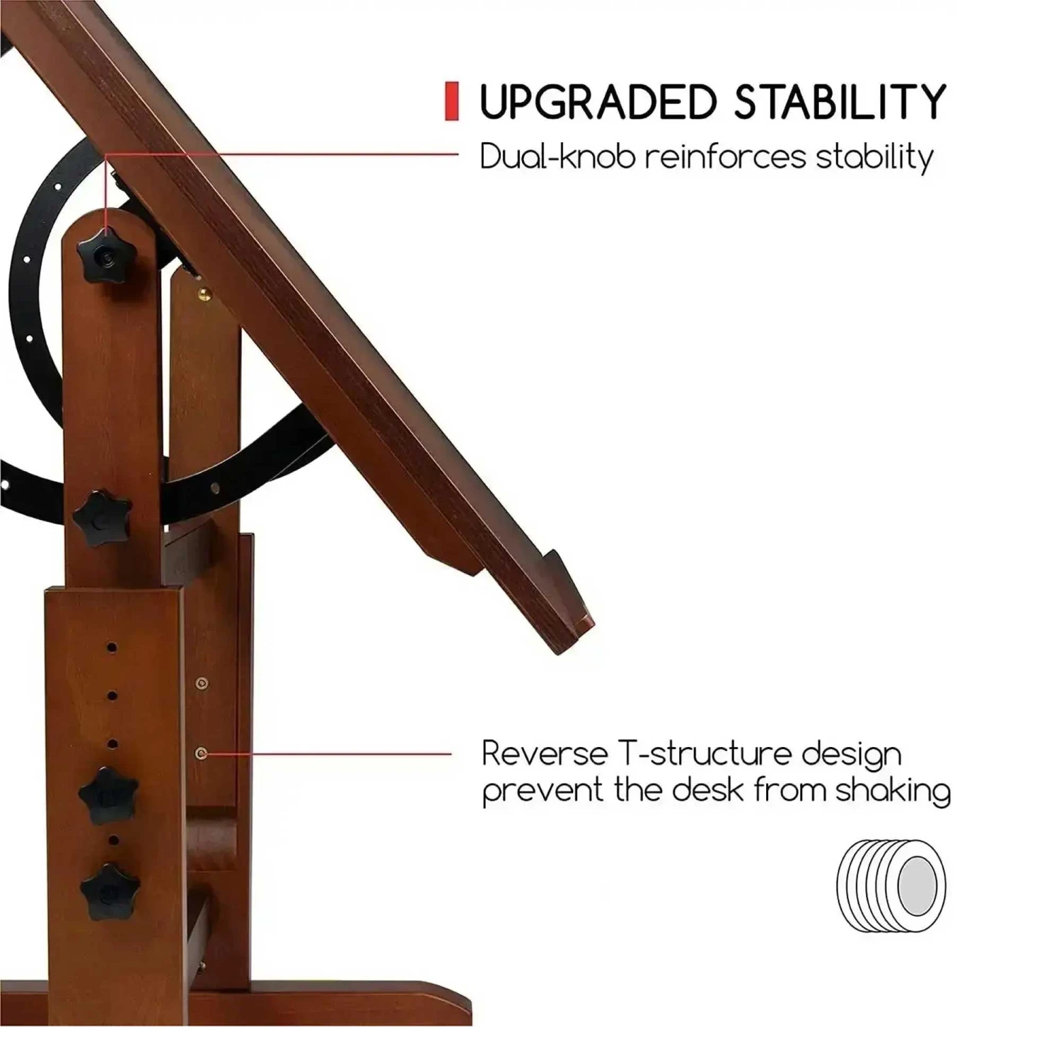 MEEDEN Extra Large Wood Drafting Table - Deep Walnut 4 MEEDEN Extra Large Wood Drafting Table - Deep Walnut - Image 4