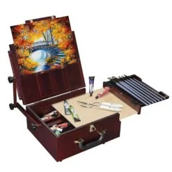 MEEDEN Table Easel Pochade Box With Carrier Bag - Deep Walnut - Ex Display -Painting Supplies MEEDEN Plein Air Pochade Box Dark Walnut MEEDEN 1692045380945 1500x1371 b87ccbf6 4d06 4110 a6d5 f48a454a31e2