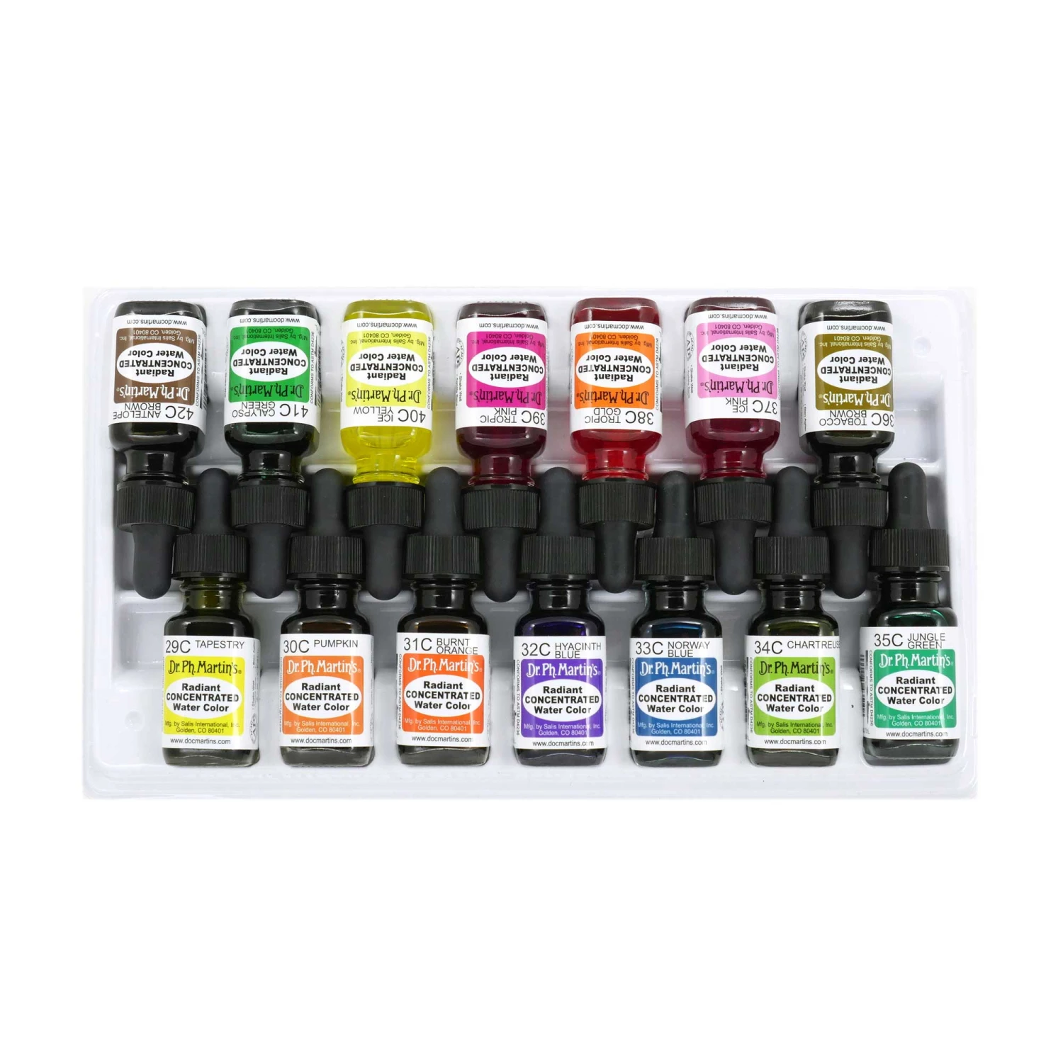 Dr. Ph. Martin's Radiant Concentrated Watercolour Ink - Set C 2 Dr. Ph. Martin's Radiant Concentrated Watercolour Ink - Set C - Image 2