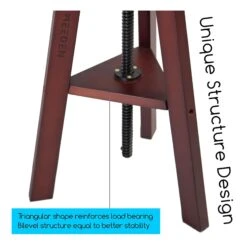 MEEDEN Artists Drafting Stool With Adjustable Height - Deep Walnut -Painting Supplies Meeden stool 4