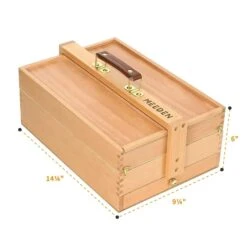 MEEDEN Wooden Art Supply Storage Box 3 Levels 7 MEEDEN Wooden Art Supply Storage Box 3 Levels -Painting Supplies Meeden storage box 3