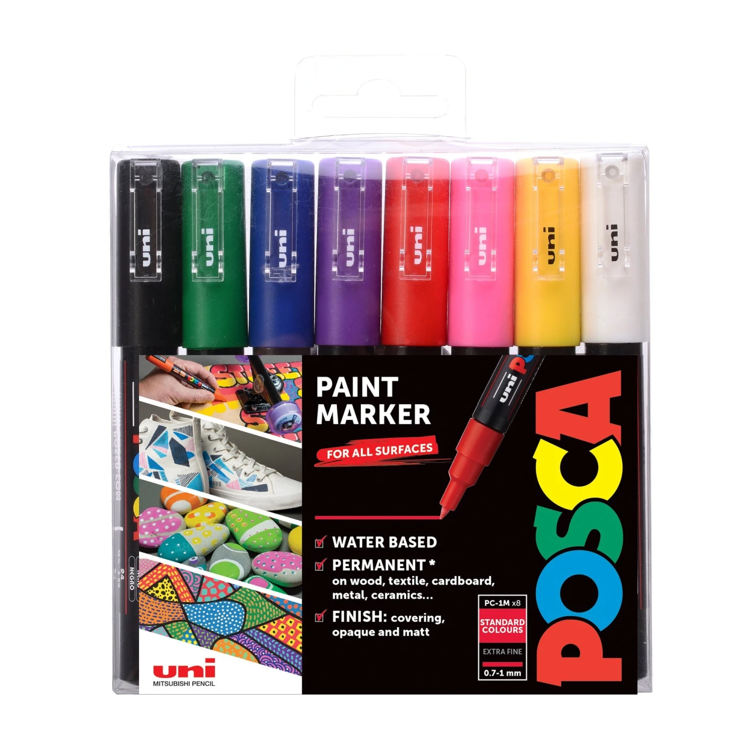 POSCA Markers - 8 Standard Colours - Assorted Sizes 2 POSCA Markers - 8 Standard Colours - Assorted Sizes - Image 2