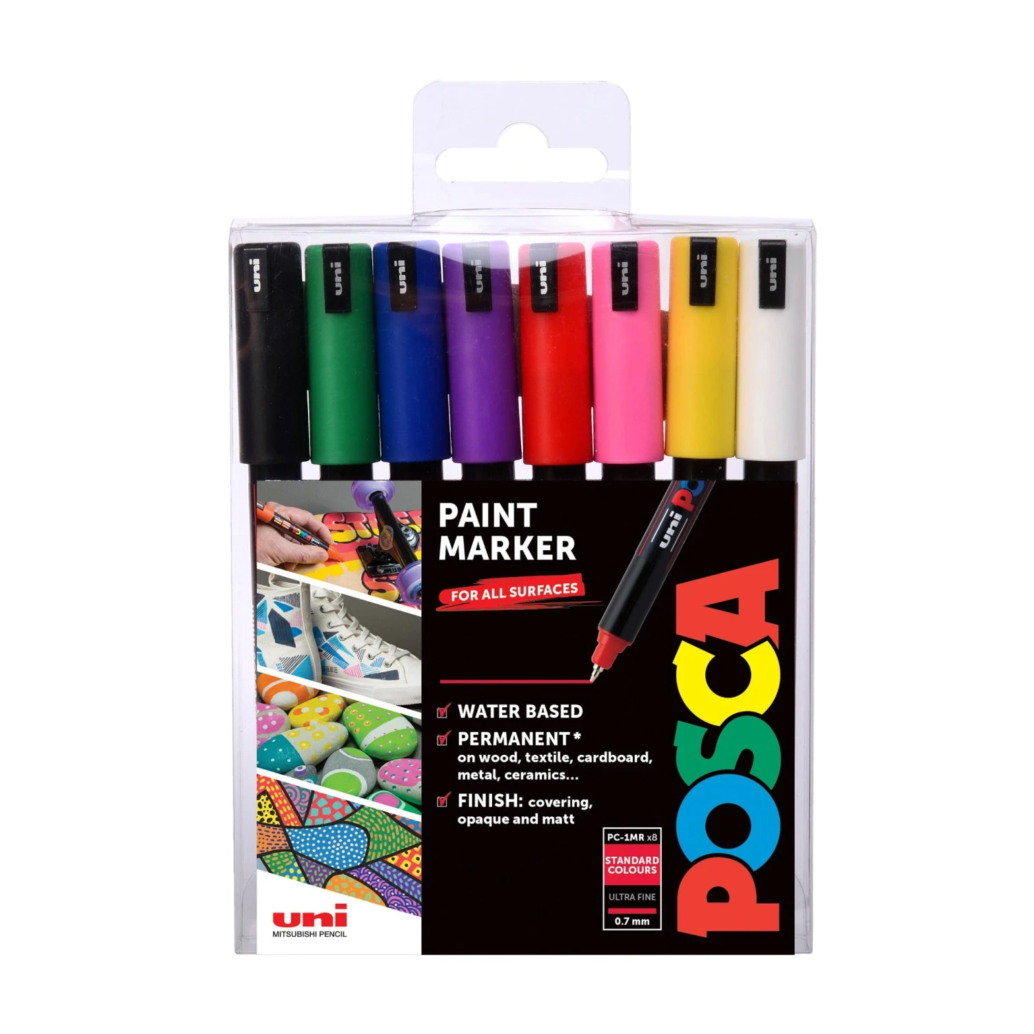 POSCA Markers - 8 Standard Colours - Assorted Sizes 1 POSCA Markers - 8 Standard Colours - Assorted Sizes