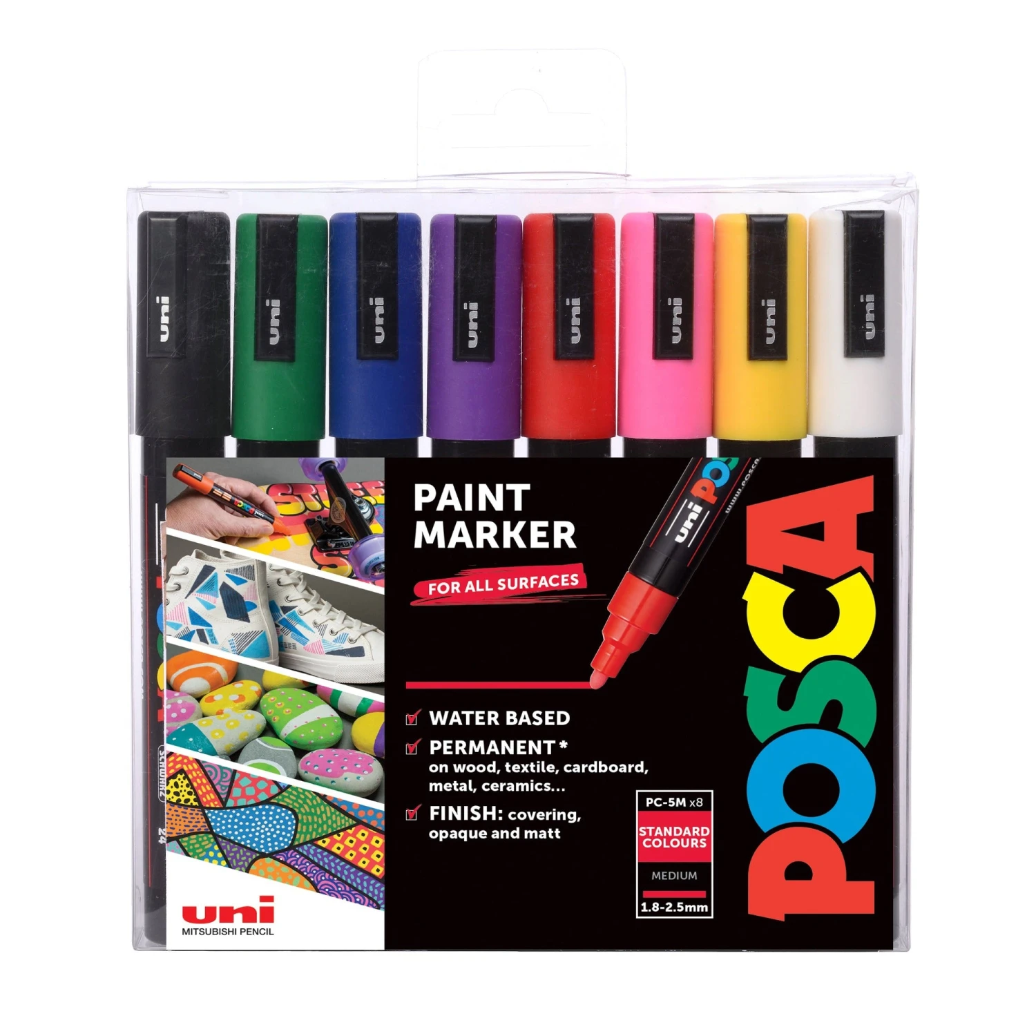 POSCA Markers - 8 Standard Colours - Assorted Sizes 4 POSCA Markers - 8 Standard Colours - Assorted Sizes - Image 4
