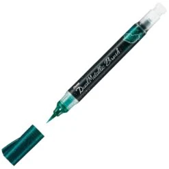 Pentel Arts Dual Metallic Brush Pens -Painting Supplies PN88971 BG Pentel Hybrid Dual Metallic Brush Pen Blue Metallic Green P1