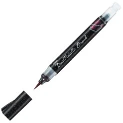 Pentel Arts Dual Metallic Brush Pens -Painting Supplies PN88971 BR Pentel Hybrid Dual Metallic Brush Pen Black Metallic Red P3