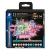 Staedtler Pigment Arts Multi Ink Brush Pens - Pastel Colours - Set Of 12