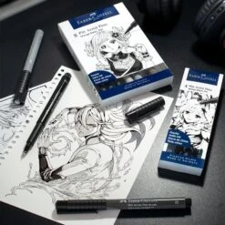 Faber-Castell Fine Pitt Brush Pen Sets Of 8 -Painting Supplies Pitt Brush 8 Manga2