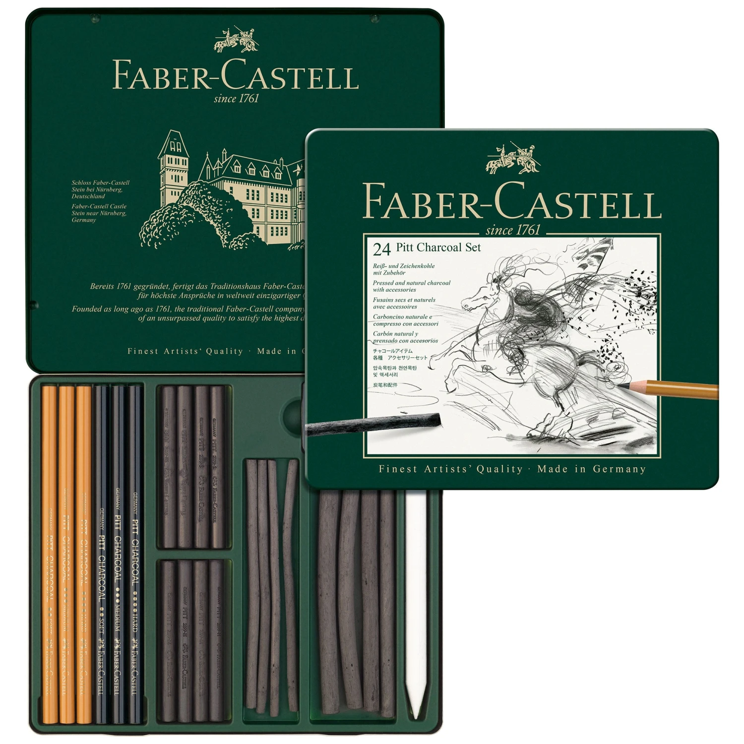 Faber-Castell Pitt Charcoal - Set Of 24 2 Faber-Castell Pitt Charcoal - Set Of 24 - Image 2