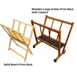 MEEDEN Large Artists Print Rack With Castors - Walnut -Painting Supplies Print racks comparison