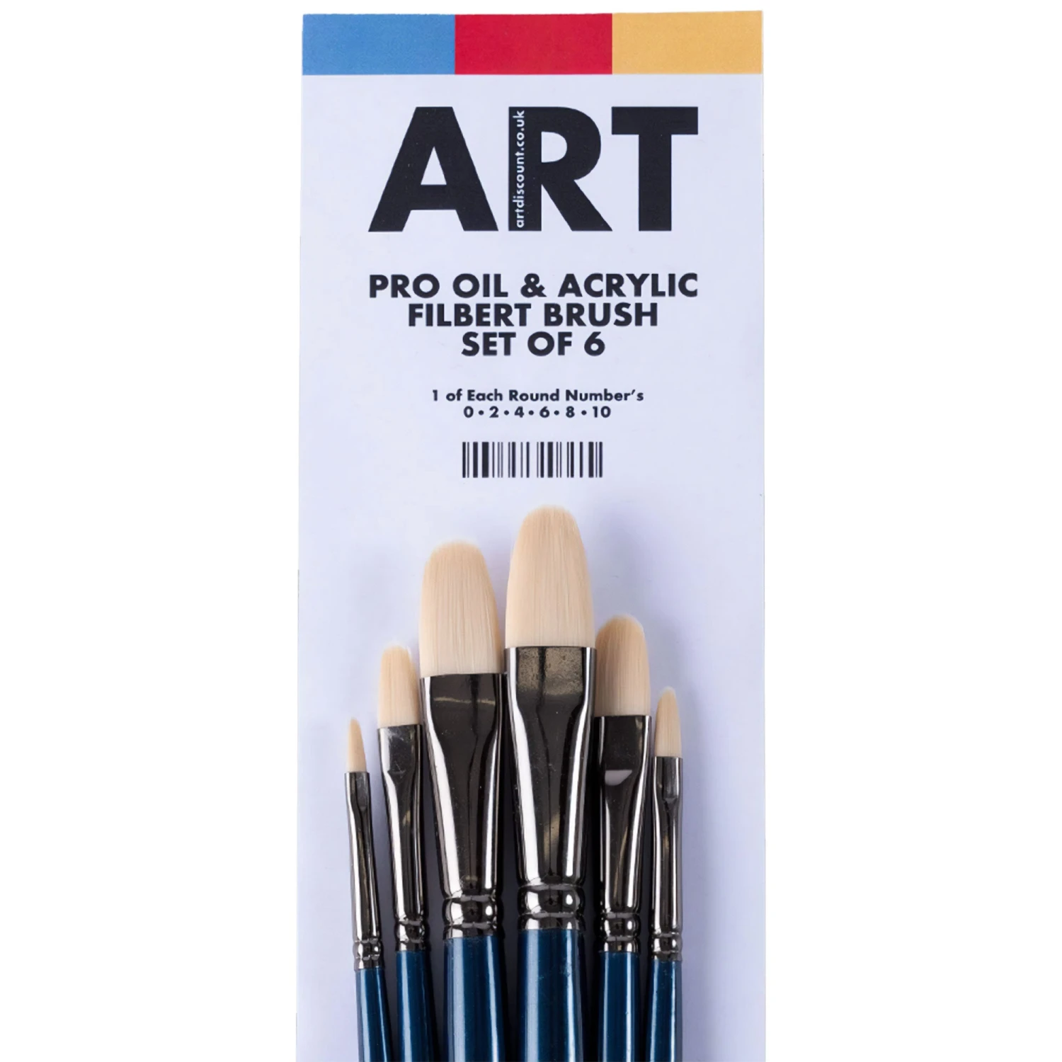 ARTdiscount Pro Oil & Acrylic Filbert Brush Set Of 6 1 ARTdiscount Pro Oil & Acrylic Filbert Brush Set Of 6