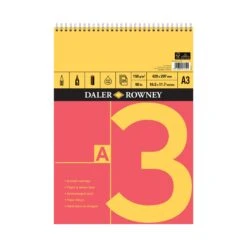 Daler-Rowney Red & Yellow Spiral Bound Pad 7 Daler-Rowney Red & Yellow Spiral Bound Pad -Painting Supplies Red Yellow Spiral A3
