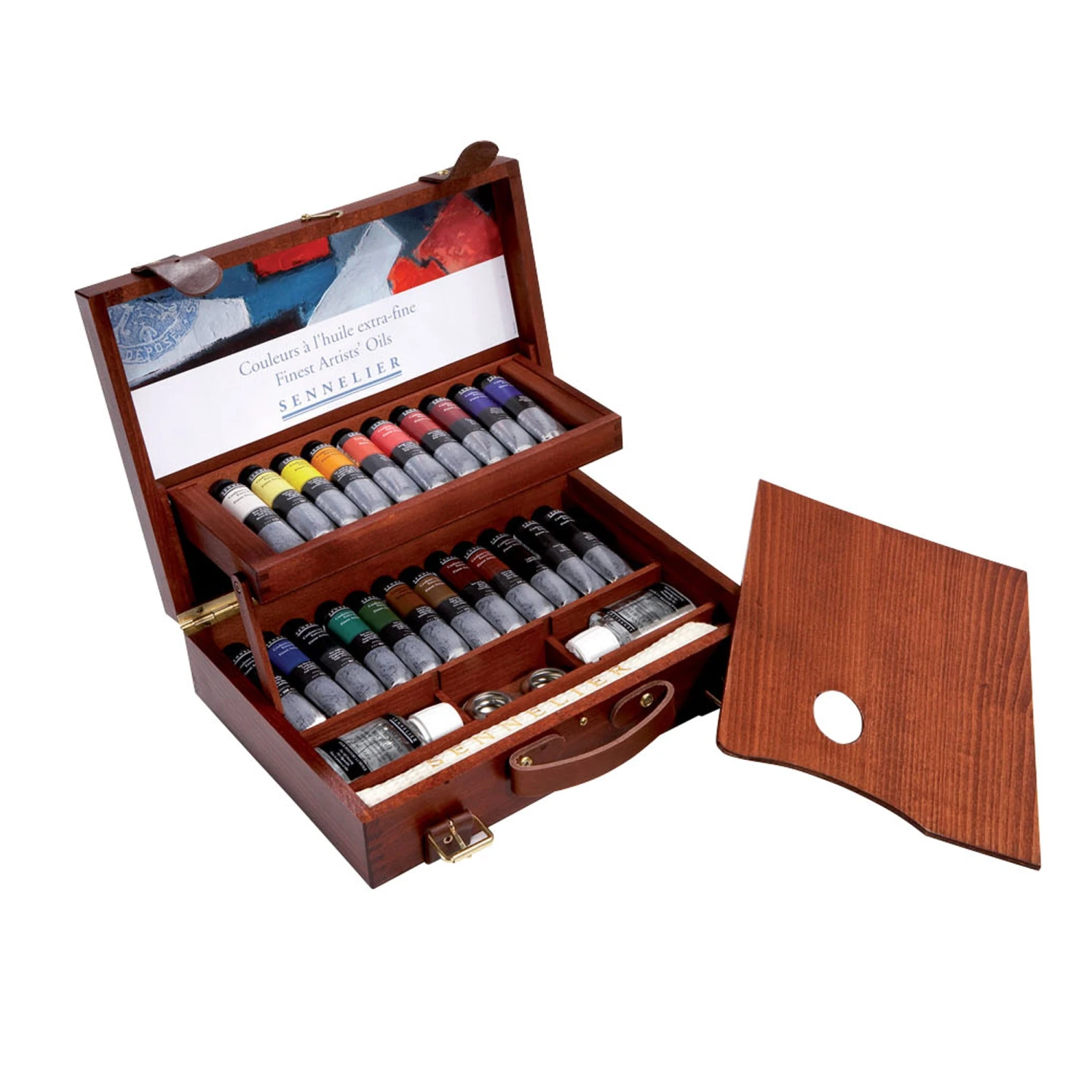 Sennelier Wooden Artists Oil - Wooden Box Set Of 22 X 40ml Tubes + Accessories 1 Sennelier Wooden Artists Oil - Wooden Box Set Of 22 X 40ml Tubes + Accessories