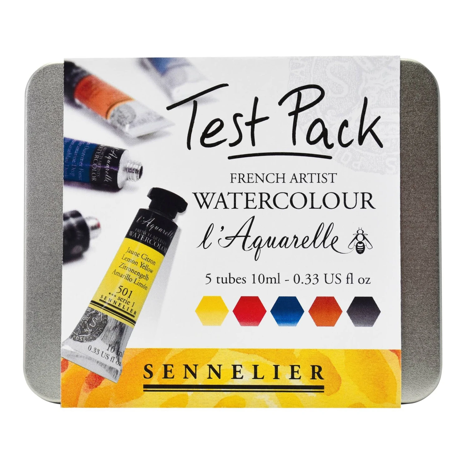 Sennelier L'Aquarelle Watercolour - Test Set Of 5 X 10ml Tubes 1 Sennelier L'Aquarelle Watercolour - Test Set Of 5 X 10ml Tubes