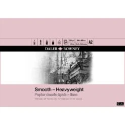 Daler-Rowney Heavyweight Cartridge Pad - 220gsm -Painting Supplies Smooth Heavyweight A2