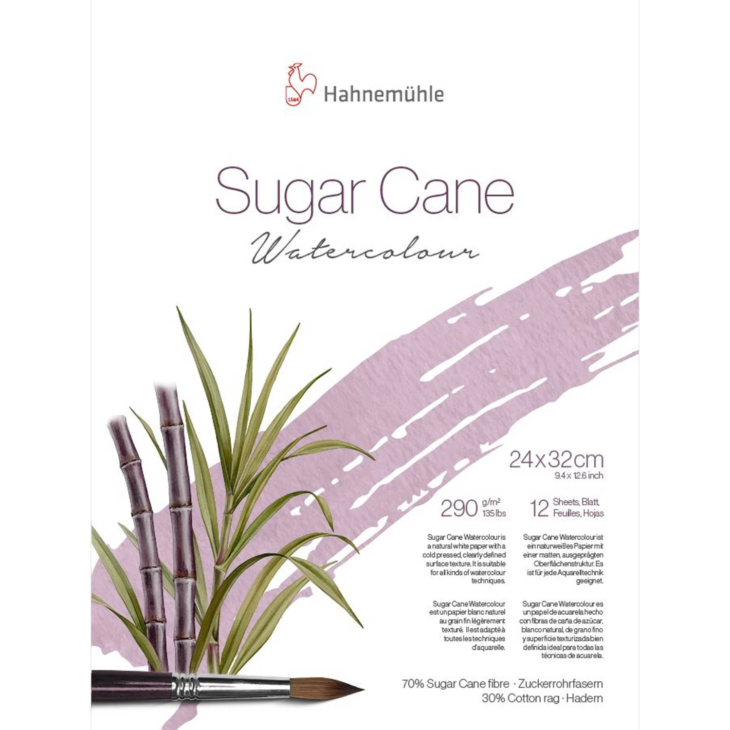 Hahnemühle Sugar Cane Watercolour Pads - 290gsm - 12 Sheets 1 Hahnemühle Sugar Cane Watercolour Pads - 290gsm - 12 Sheets