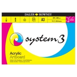 Daler-Rowney System3 Acrylic Artboard Pads -Painting Supplies Sys3 Acrylic Artboard Pad A3