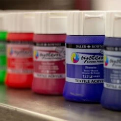 Daler-Rowney System3 Textile Screen Printing Acrylic Colour - 250ml - (White Cap) -Painting Supplies Sys3 Textile Printing 4