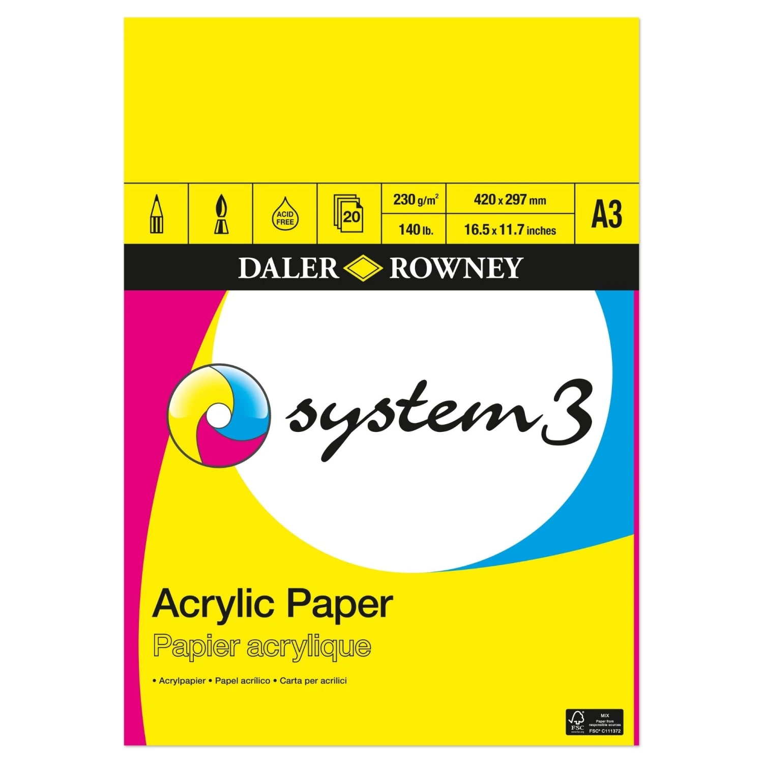 Daler-Rowney System3 Acrylic Paper Pad 3 Daler-Rowney System3 Acrylic Paper Pad - Image 3
