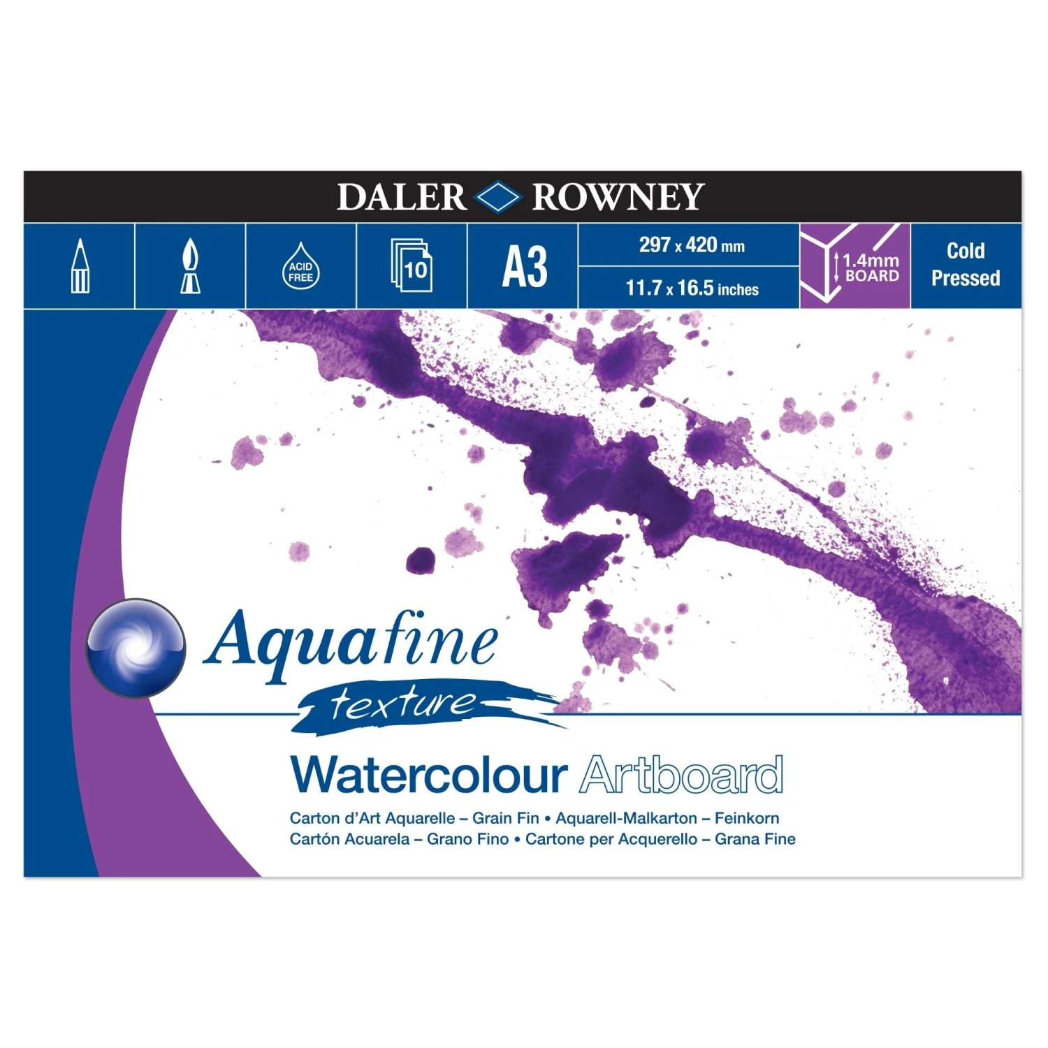 Daler-Rowney Aquafine Watercolour Artboard Pads - Cold Pressed 2 Daler-Rowney Aquafine Watercolour Artboard Pads - Cold Pressed - Image 2
