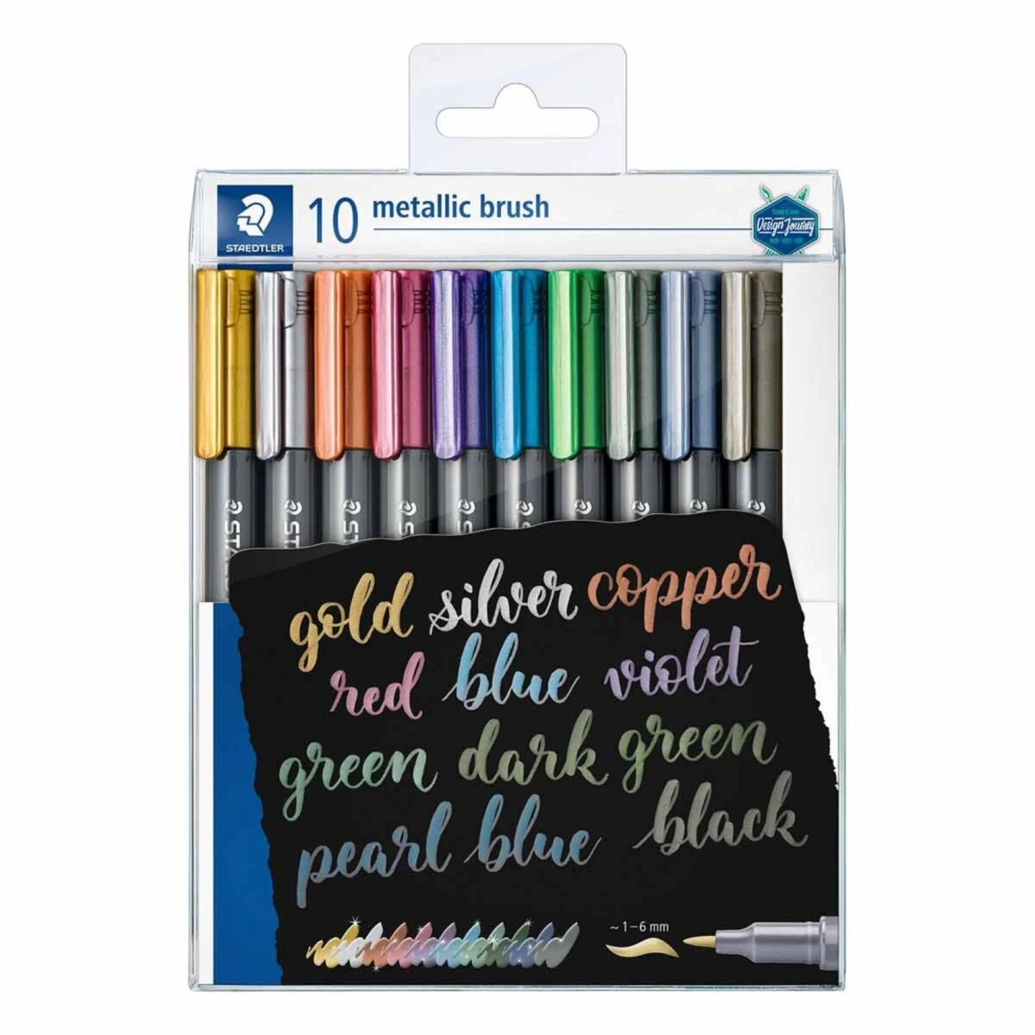 Staedtler Metallic Brush Pen Pack Of 10 1 Staedtler Metallic Brush Pen Pack Of 10