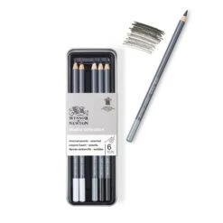 Winsor & Newton Studio Collection Charcoal Pencils - 6 Tin Set