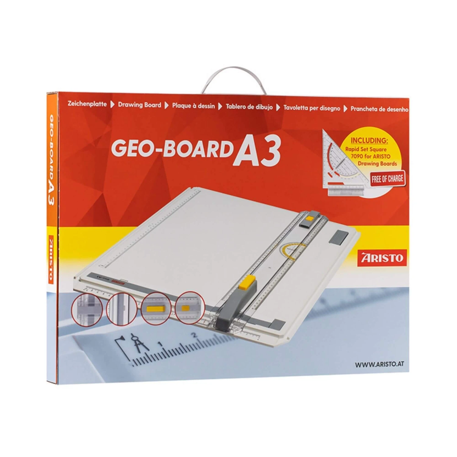 Global Aristo Geo Board A3 Drawing Board + Free Set Square 2 Global Aristo Geo Board A3 Drawing Board + Free Set Square - Image 2