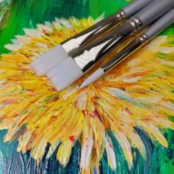 Pro Arte Sterling Acrylic Brushes - W6 - Set Of 3 -Painting Supplies W6 set acrylic oil