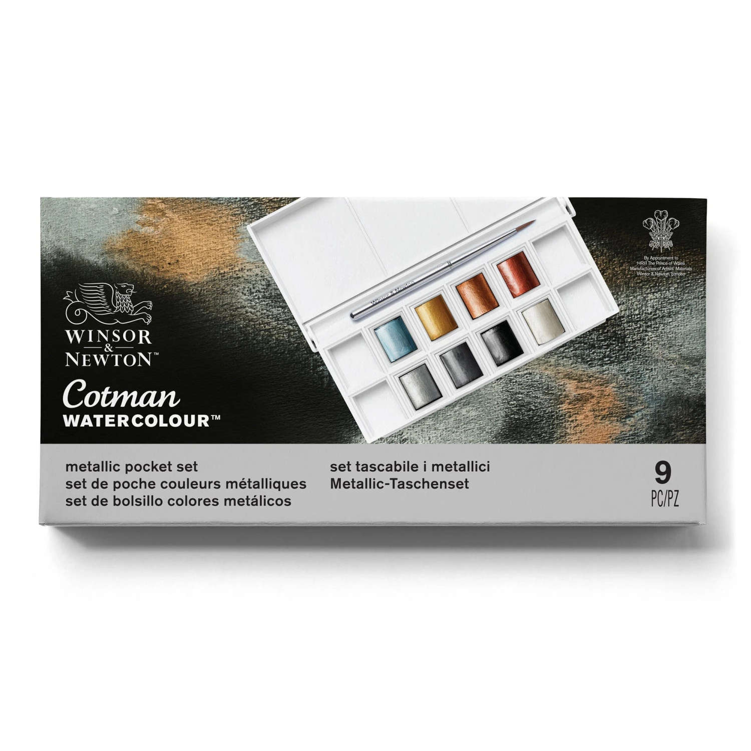 Winsor & Newton Watercolour 8 Half Pan Metallic Pocket Set 2 Winsor & Newton Watercolour 8 Half Pan Metallic Pocket Set - Image 2