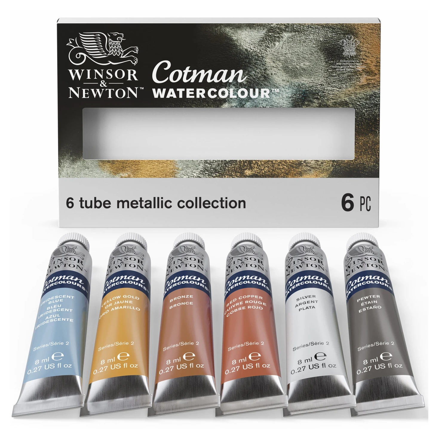 Winsor & Newton Cotman Watercolour Metallic Collection 6 X 8ml Tubes Set 2 Winsor & Newton Cotman Watercolour Metallic Collection 6 X 8ml Tubes Set - Image 2