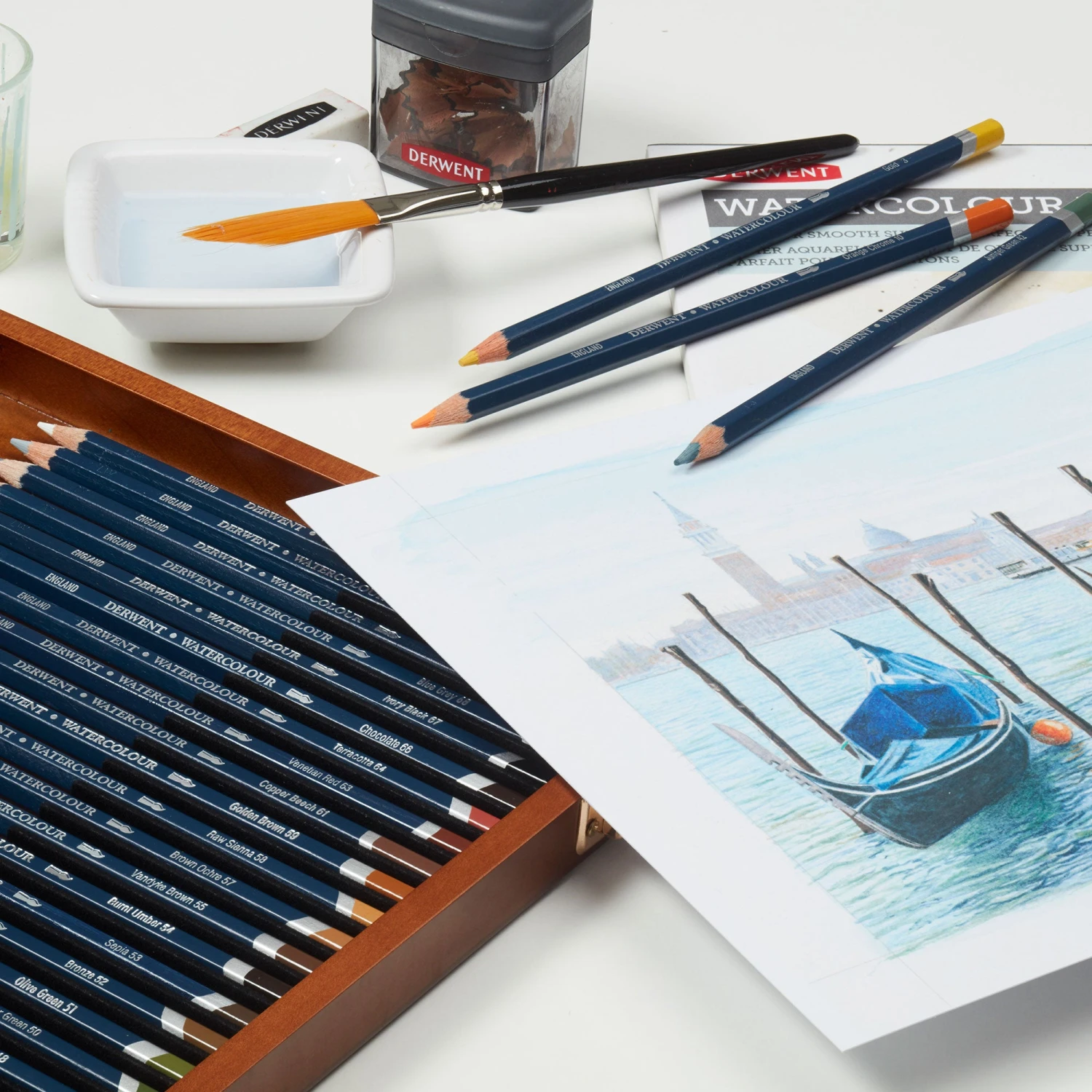 Derwent Watercolour Wood Box Set Of 72 Pencils 4 Derwent Watercolour Wood Box Set Of 72 Pencils - Image 4