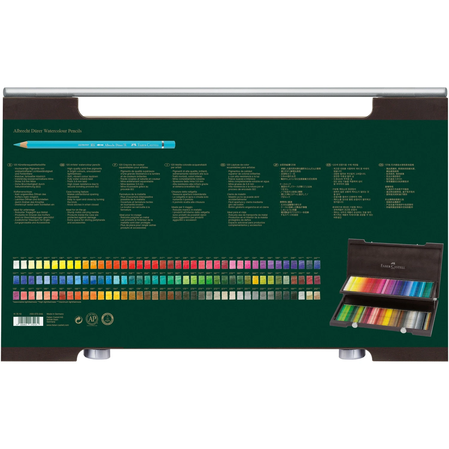 Faber-Castell Faber Albrecht Dürer Watercolour Pencils Wood Case Of 120 2 Faber-Castell Faber Albrecht Dürer Watercolour Pencils Wood Case Of 120 - Image 2