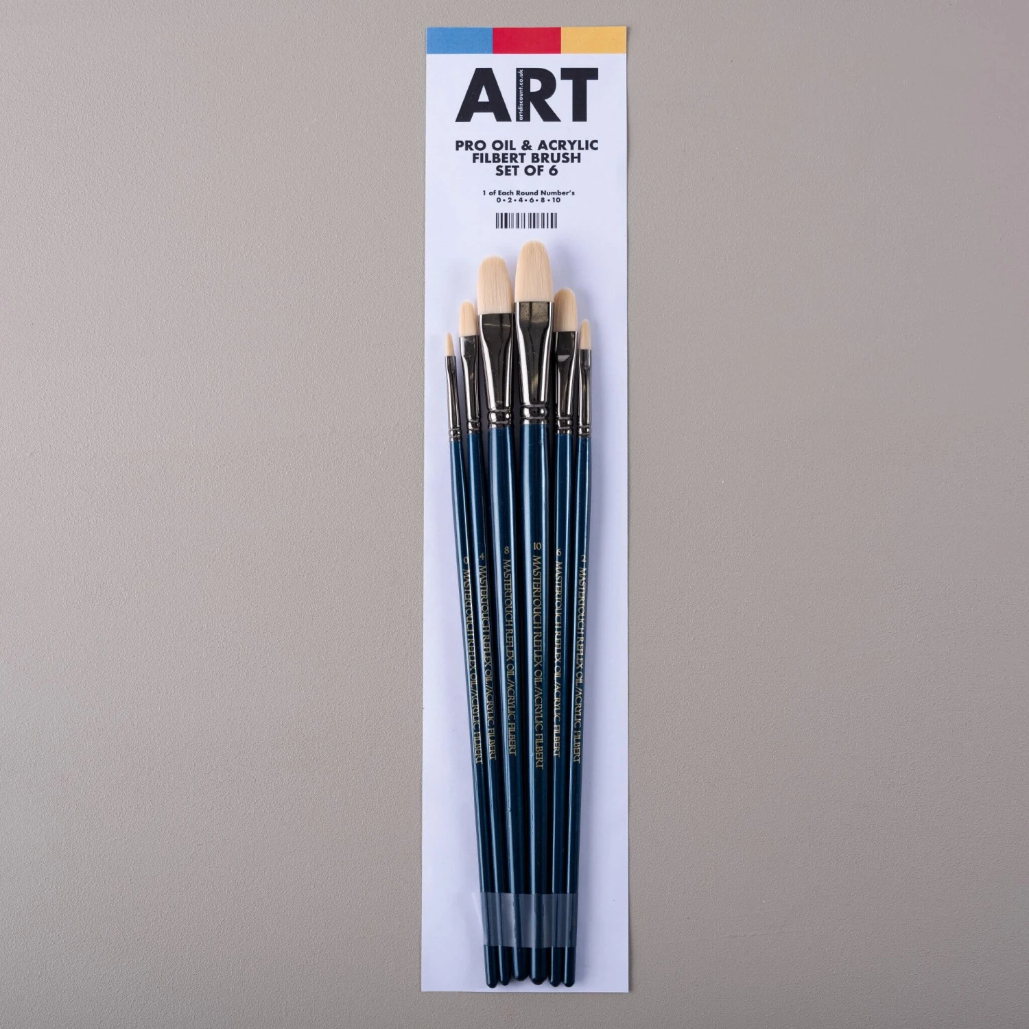ARTdiscount Pro Oil & Acrylic Filbert Brush Set Of 6 2 ARTdiscount Pro Oil & Acrylic Filbert Brush Set Of 6 - Image 2