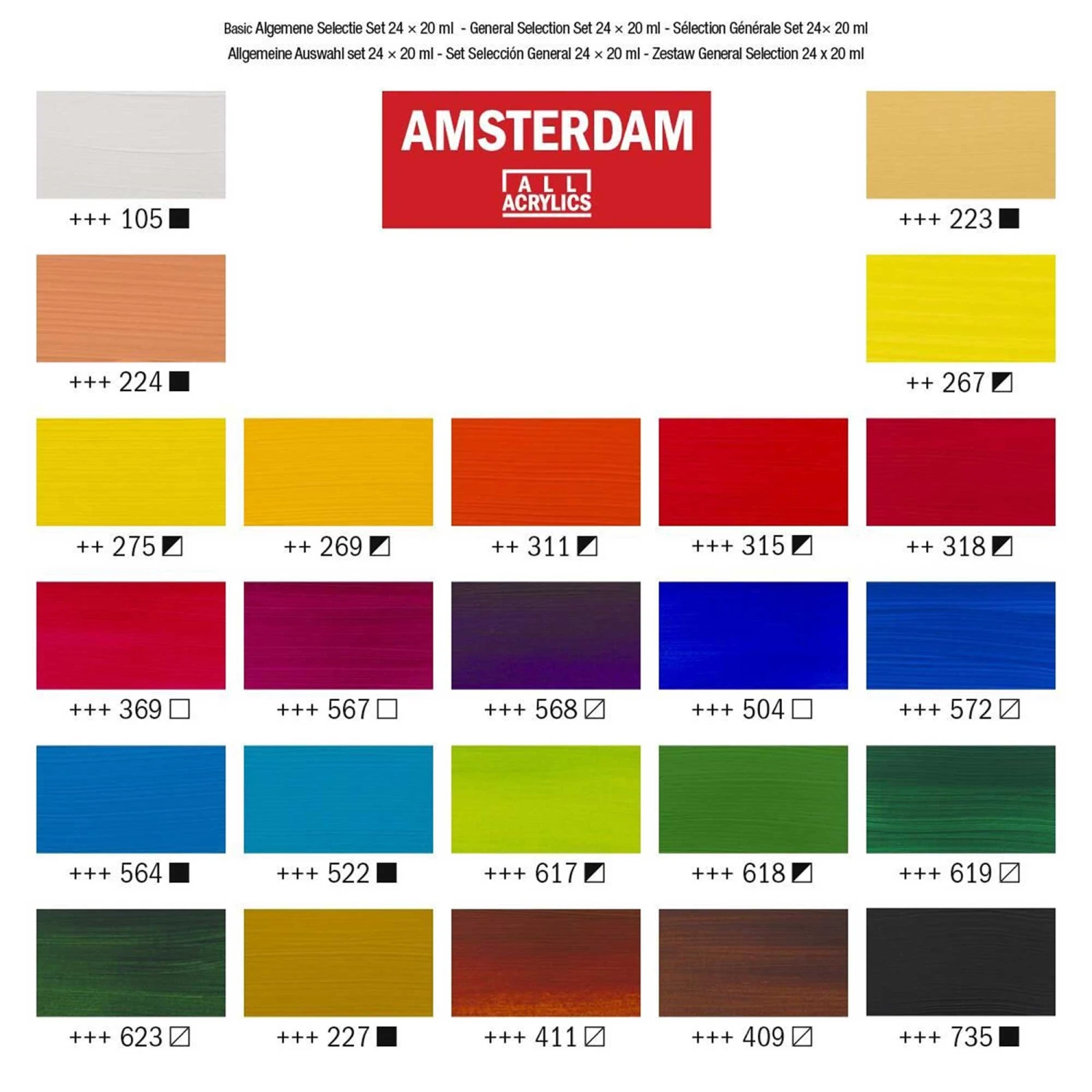 Amsterdam Acrylic Paint General Selection Set 24 X 20ml 4 Amsterdam Acrylic Paint General Selection Set 24 X 20ml - Image 4