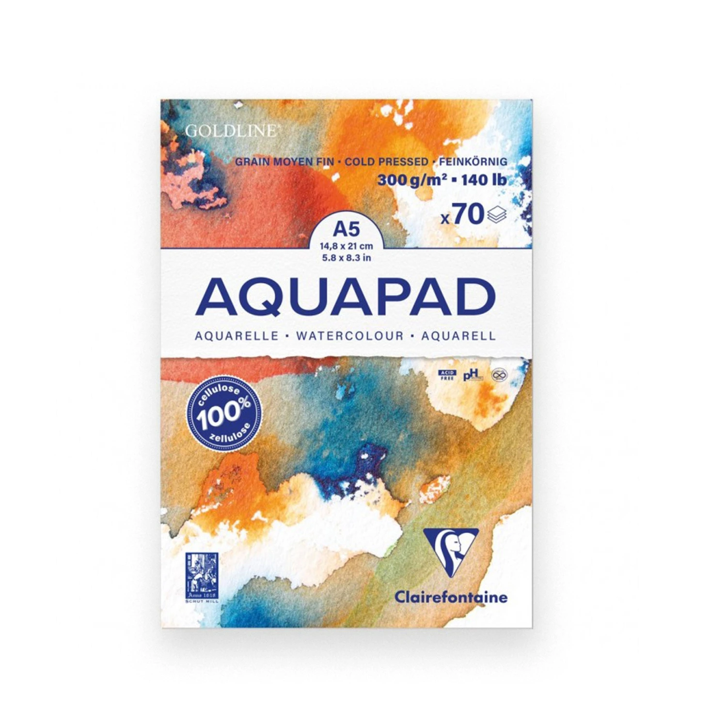 Clairefontaine Goldline Aquapad 300gsm Cold Pressed 1 Clairefontaine Goldline Aquapad 300gsm Cold Pressed