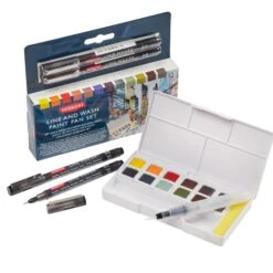 Derwent Line And Wash Paint Pan Set 7 Derwent Line And Wash Paint Pan Set -Painting Supplies line wash 2