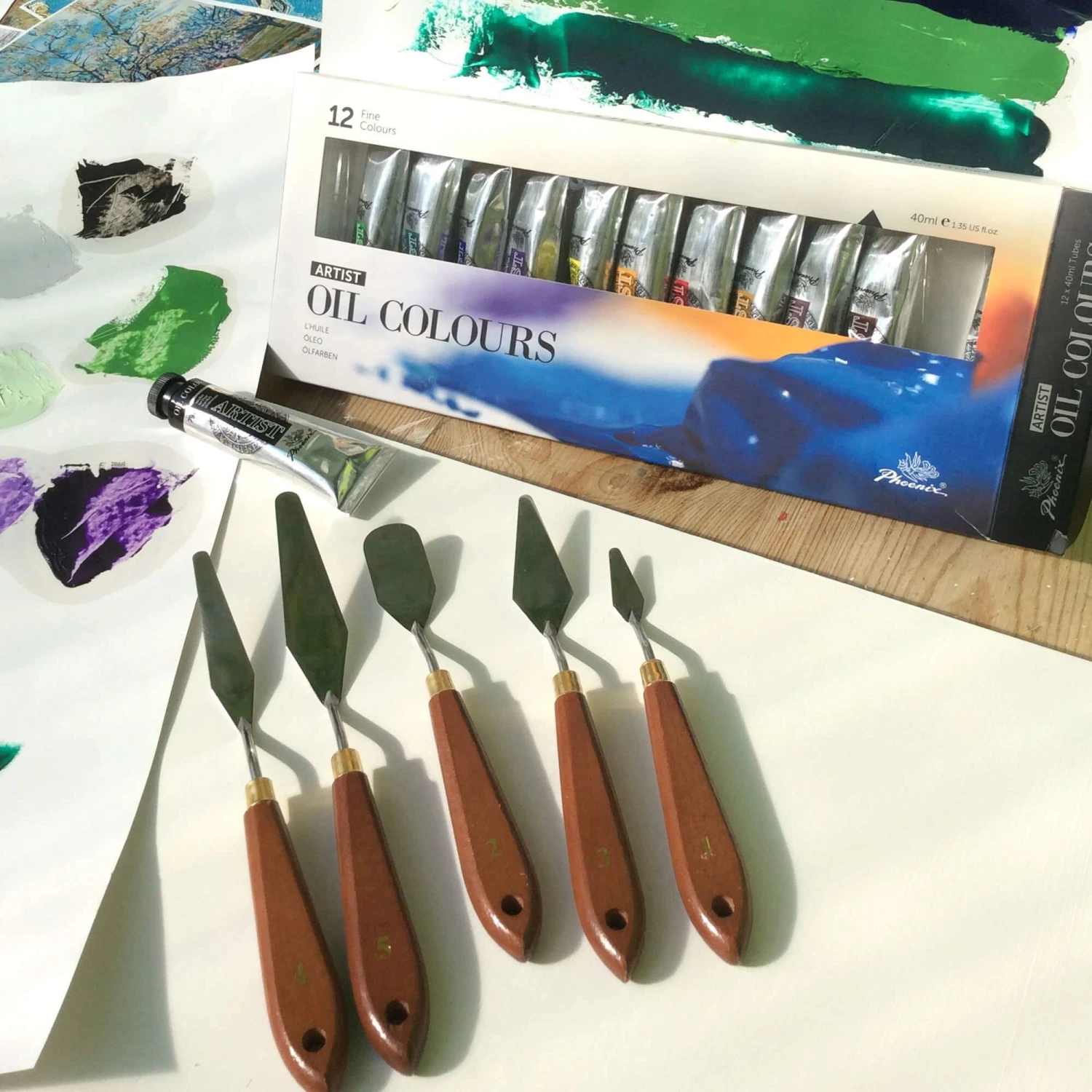 ARTessentials Palette Knife Set For Oils And Acrylics - 5 Piece 2 ARTessentials Palette Knife Set For Oils And Acrylics - 5 Piece - Image 2