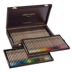 Caran D'Ache Dry Pastel Pencils Wooden Box Of 84