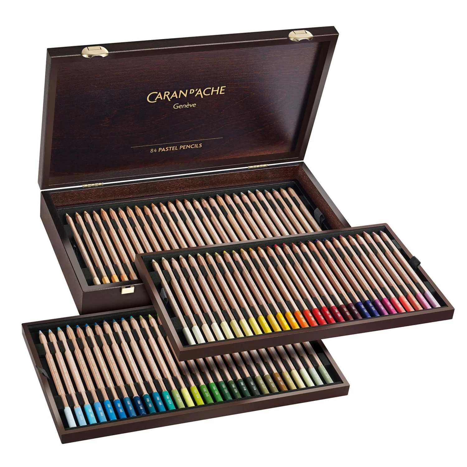 Caran D'Ache Dry Pastel Pencils Wooden Box Of 84 1 Caran D'Ache Dry Pastel Pencils Wooden Box Of 84