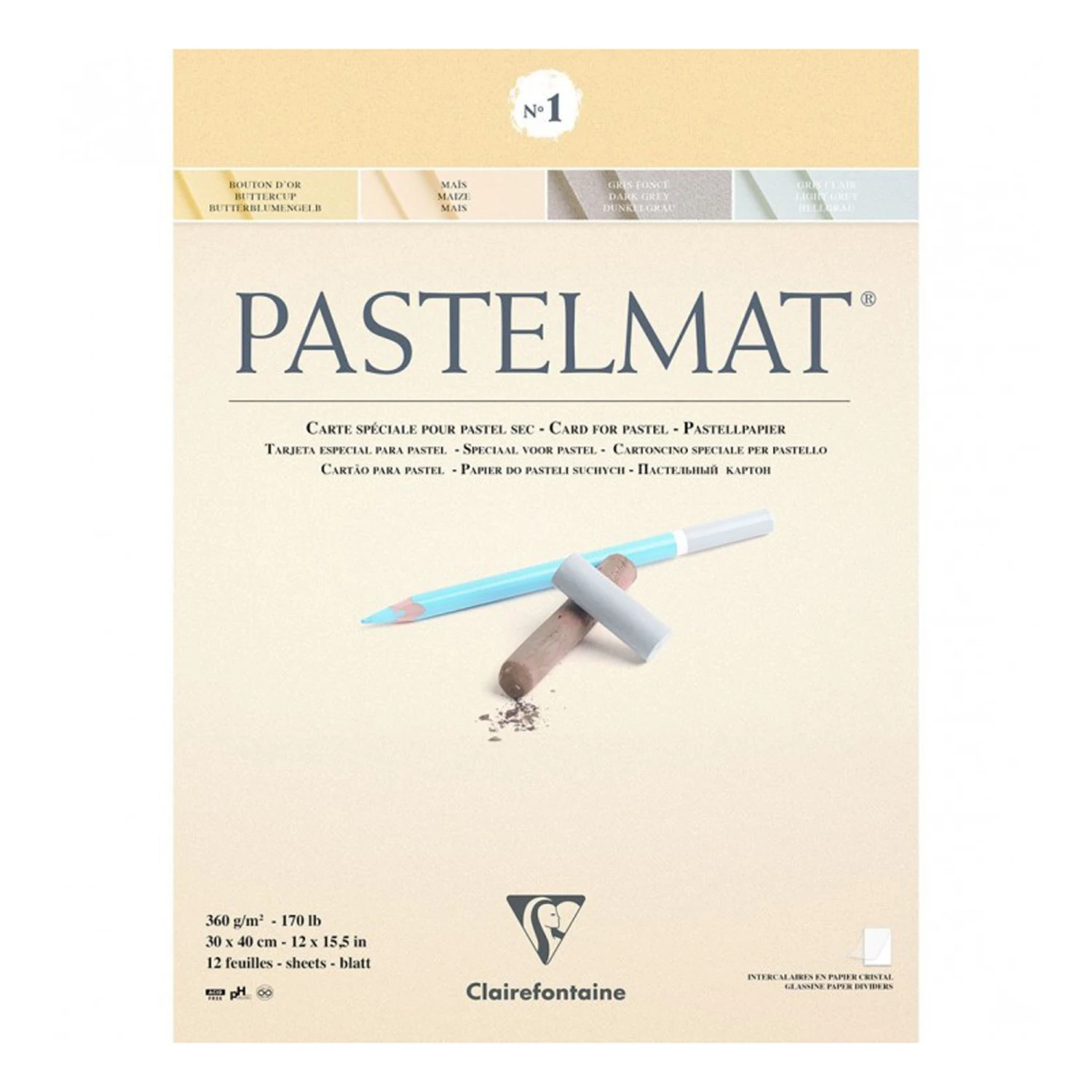 Clairefontaine PASTELMAT Card For Pastel 360gsm - 170Ib - 12 Sheets 3 Clairefontaine PASTELMAT Card For Pastel 360gsm - 170Ib - 12 Sheets - Image 3