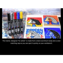 Pebeo 4Artist Set Of 5 Assorted METALLIC Colours (4mm) -Painting Supplies peb 6 2 01d073ca ac8a 4a56 b3ee 652dfe489962