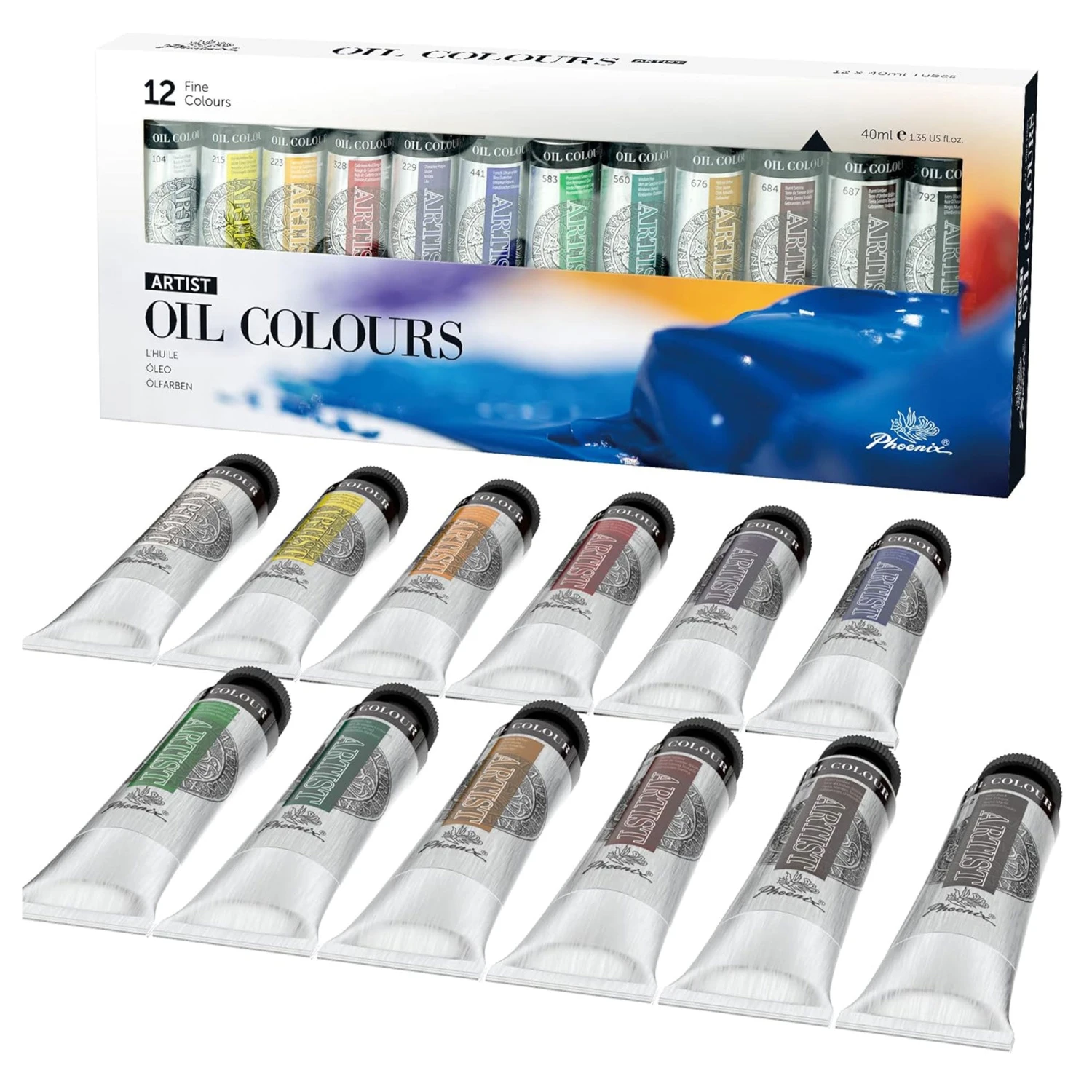 PHOENIX Studio Artist Oil Paint Set - 12 X 40ml Tubes 4 PHOENIX Studio Artist Oil Paint Set - 12 X 40ml Tubes - Image 4