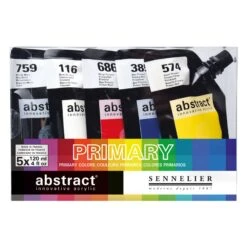 Sennelier Abstract Acrylic Paint Pouches - 5 X 120ml - Primary Set