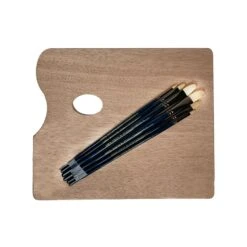 ARTdiscount Oil And Acrylic Pro Bundle - Filbert Brushes Set Of 6 / ARTdiscount Wooden Palette