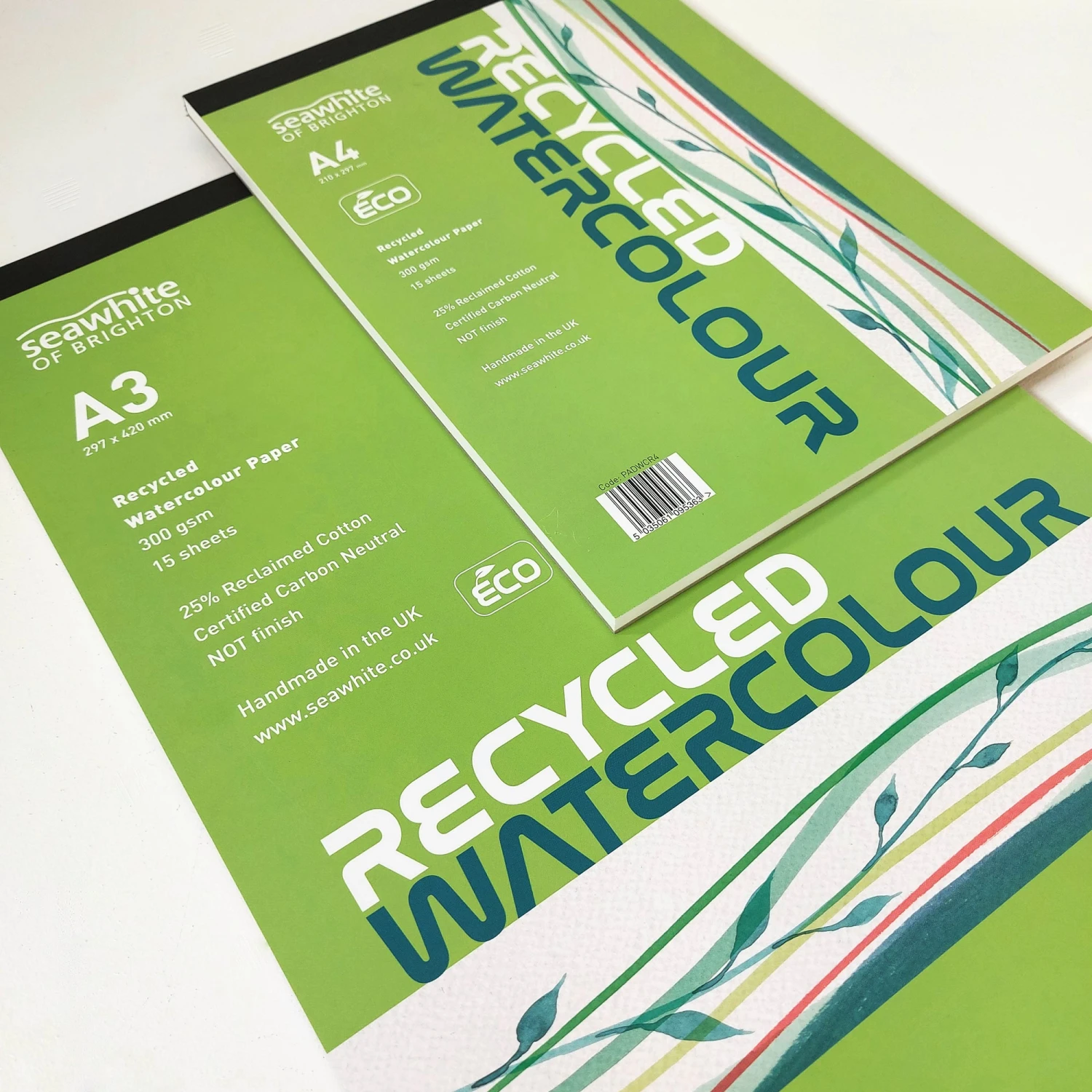 Seawhite Recycled Watercolour Pads - 300gsm - 15 Sheets 1 Seawhite Recycled Watercolour Pads - 300gsm - 15 Sheets