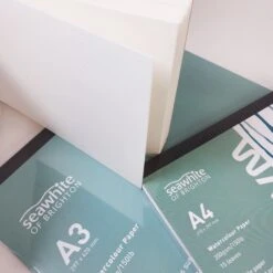 Seawhite Watercolour Glued Pad - 350gsm - 15 Sheets 9 Seawhite Watercolour Glued Pad - 350gsm - 15 Sheets -Painting Supplies seawhite watercolour pad close up 2