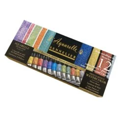Sennelier Iridescent Extra Fine Watercolour - Metal Box Of 12 X 10ml Tubes 6 Sennelier Iridescent Extra Fine Watercolour - Metal Box Of 12 X 10ml Tubes -Painting Supplies sennelier iridescent